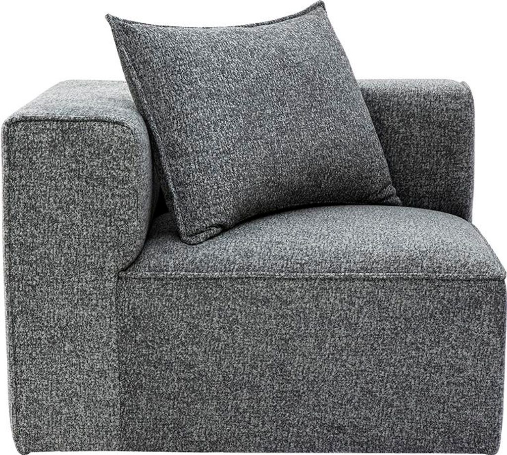 Miliboo - Linkes Eckmodul für Ecksofa in dunkelgrauem melierten Stoff KERRY