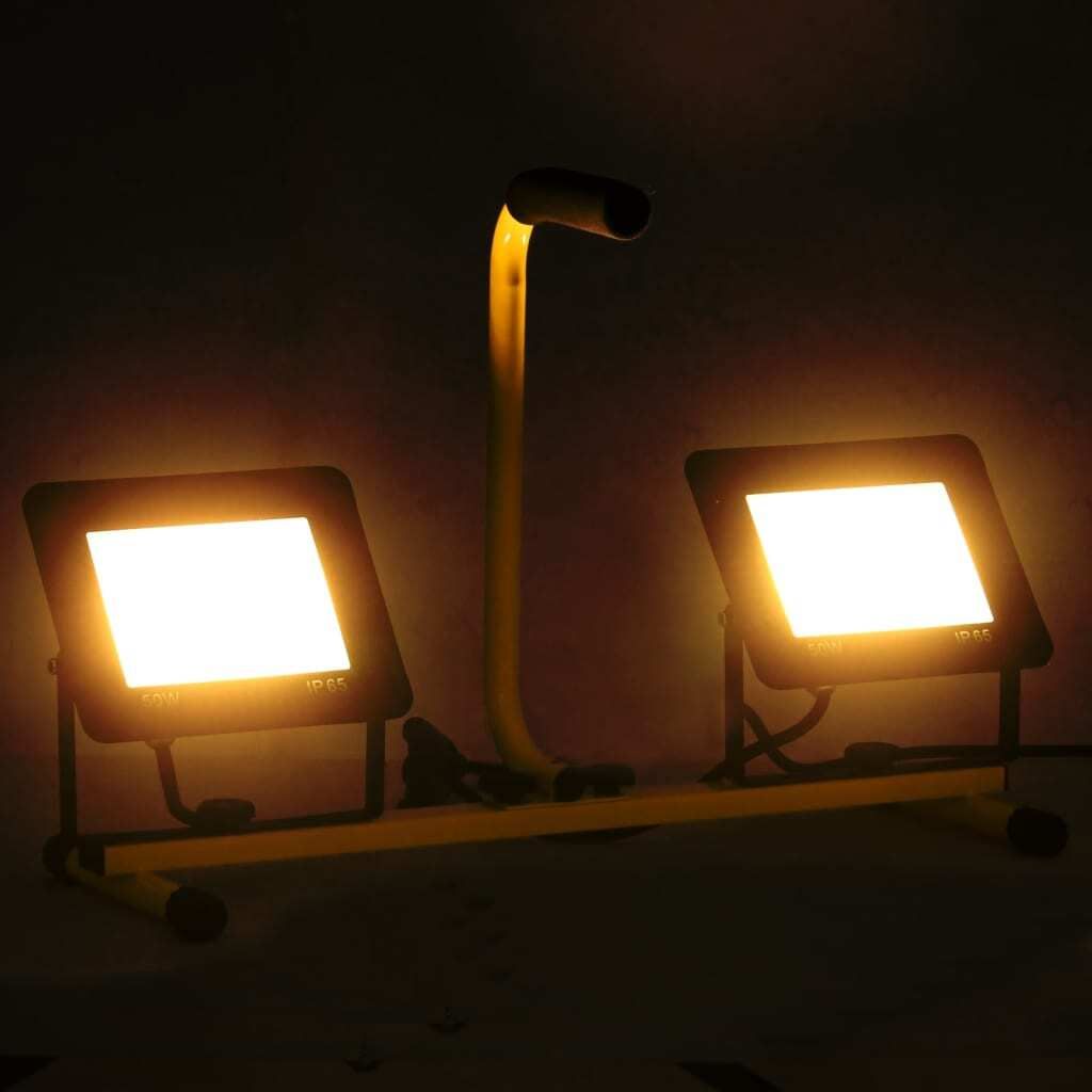 vidaXL Faretto a LED con Treppiede 2x30 W Bianco Freddo