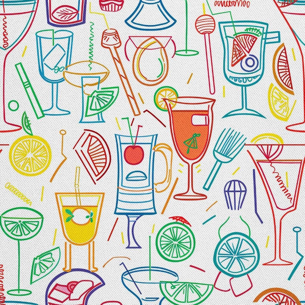 OUTDOOR DEKOSTOFFE OXFORD - Motiv Cocktail | DX8451