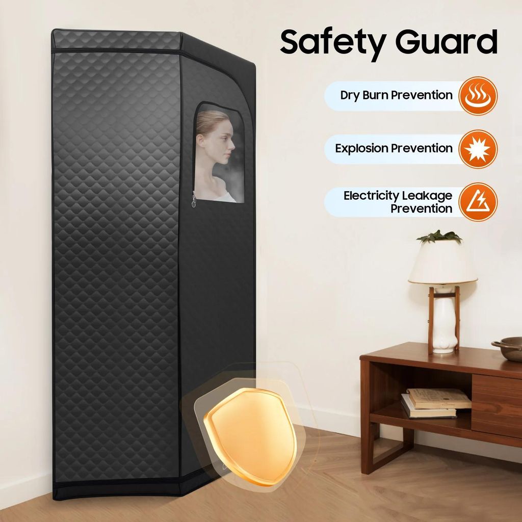 Tragbare Dampfsauna - Saunazelt Set für Zuhause - 1350 W - 9 Heizstufen - Digitale Steuerung - 5-teiliges Set