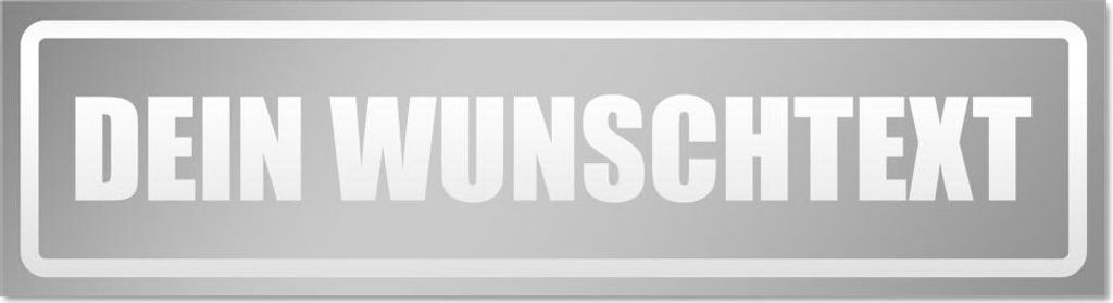 Kiwistar Dein Wunschtext invertiert Magnetschild Schild magnetisch - 20cm Silber - Magnetfolie für Auto PKW Kfz