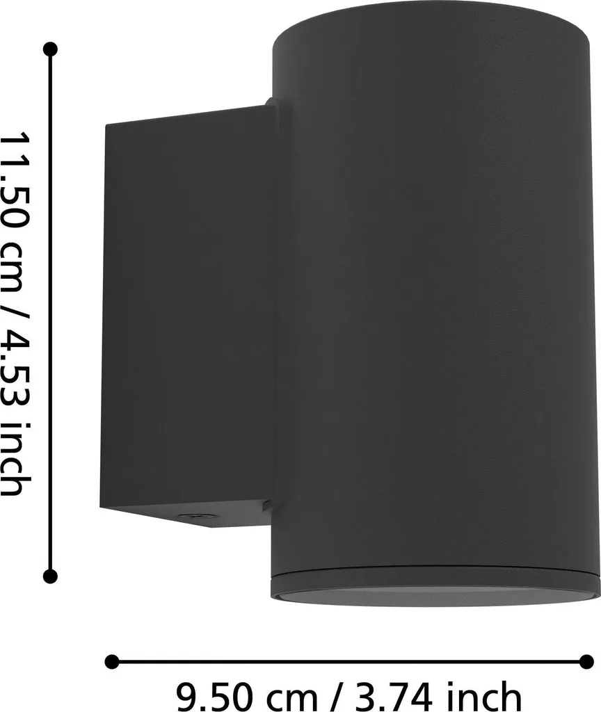Applique Esterno LED EGLO Izzalini IP54 Metallo Nero Moderno GU10 - 3