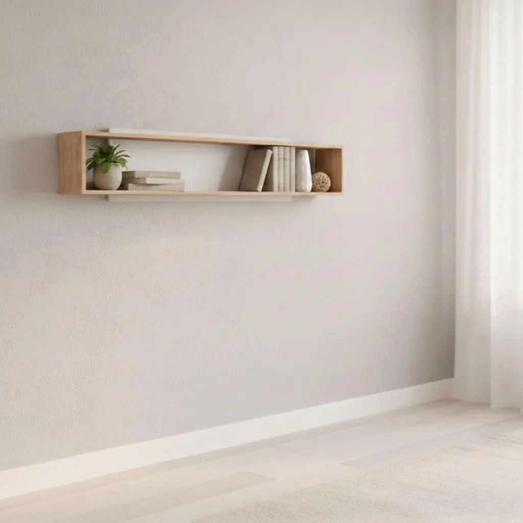 Étagère Murale Valdieri pour Salon et Bureau 151cm Finition Chêne Brun