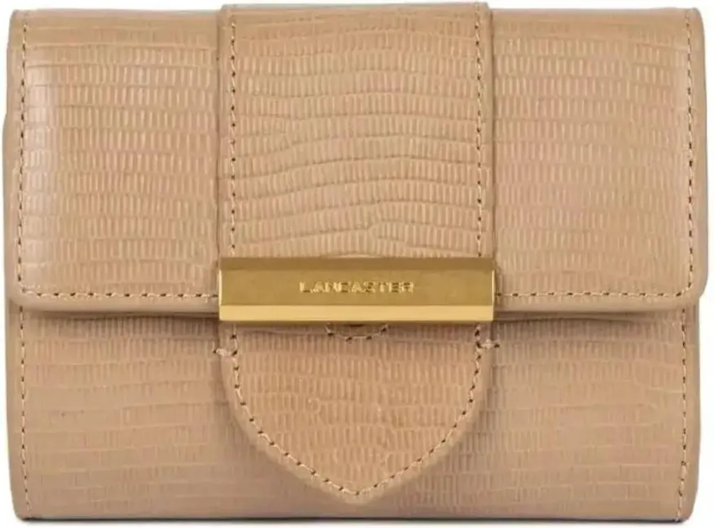 Lancaster Portefeuille Exo Ily Sable Lézard : l'élégance chic et compacte