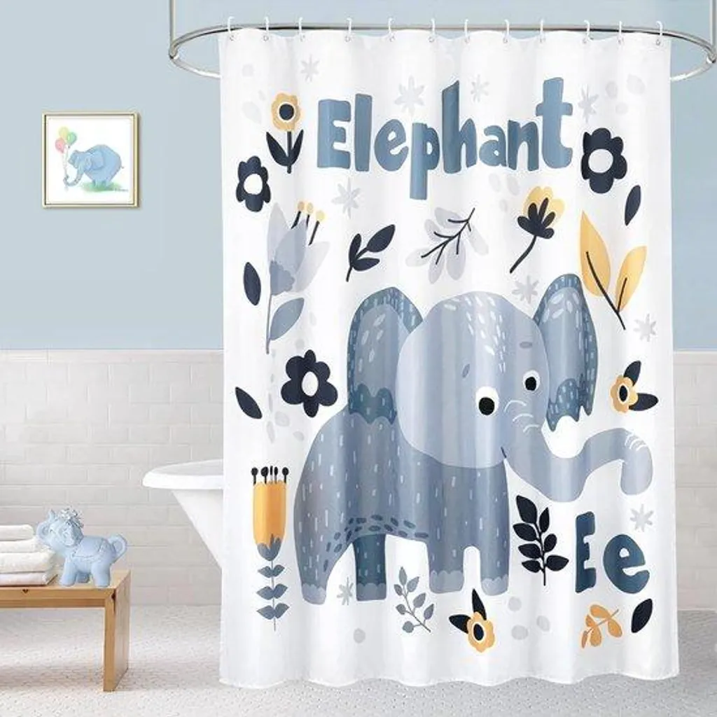 Rideau de douche anti-moisissure en tissu lavable 180 x 200 cm