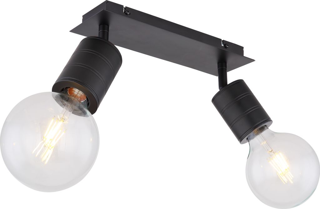 Globo Lighting Strahler Metall schwarz, 2x E27