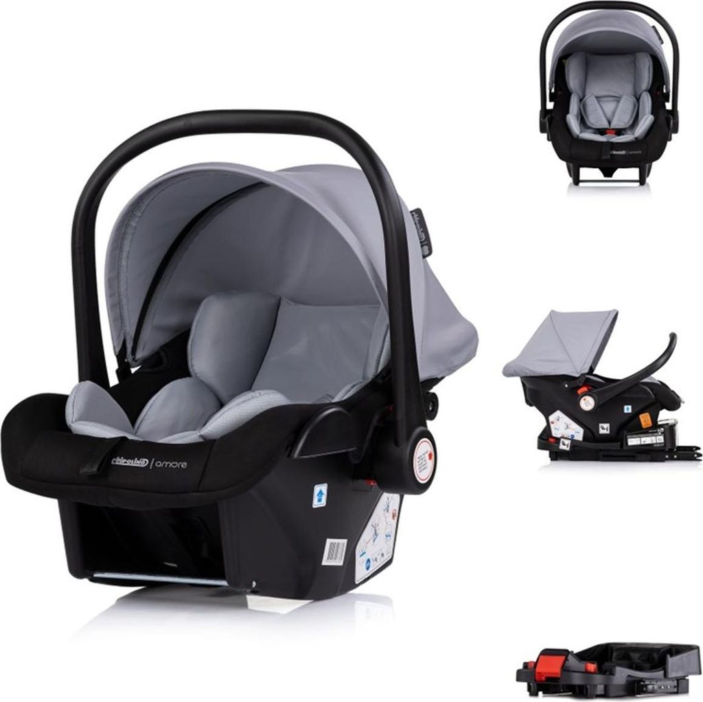 Chipolino Set Babyschale Isofix-Basis-Station Amore i-Size Gruppe 0+ (0 - 13 kg) hellgrau