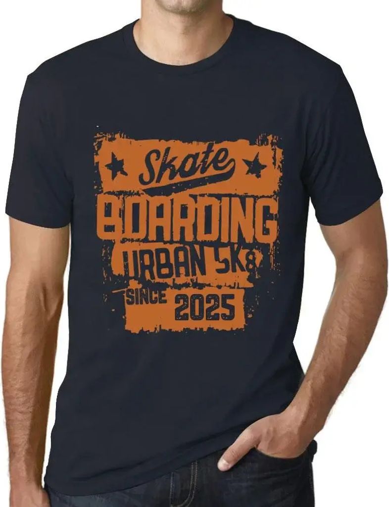 Herren Grafik T-Shirt Urbanes Skateboard seit 2025 – Urban Skateboard Since 2025 – Öko-Verantwortlich Vintage Jahrgang Kurzarm Lustige Druck