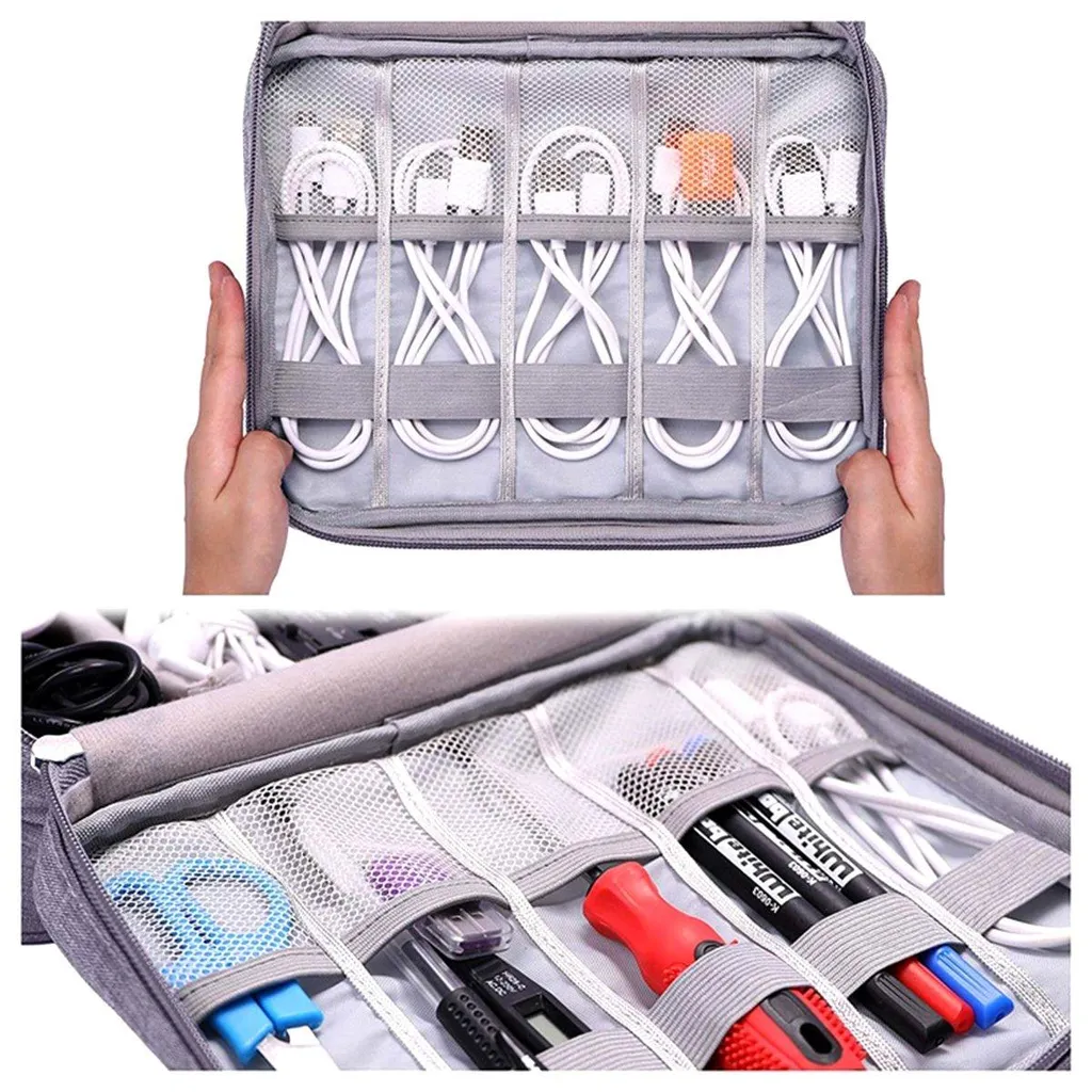 Sac de rangement câbles gris avec compartiments ajustables pour APT - 5