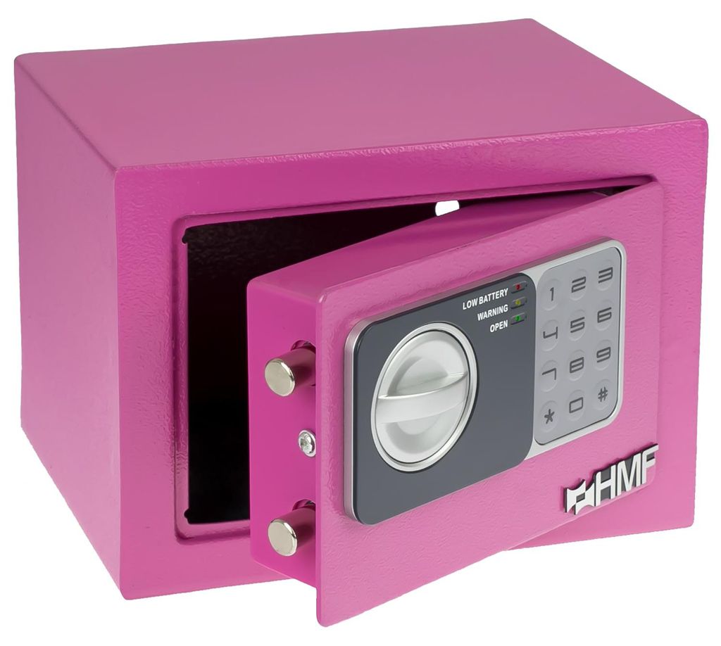 Möbeltresor mit Elektroschloss von HMF mit 23 cm Breite in Pink