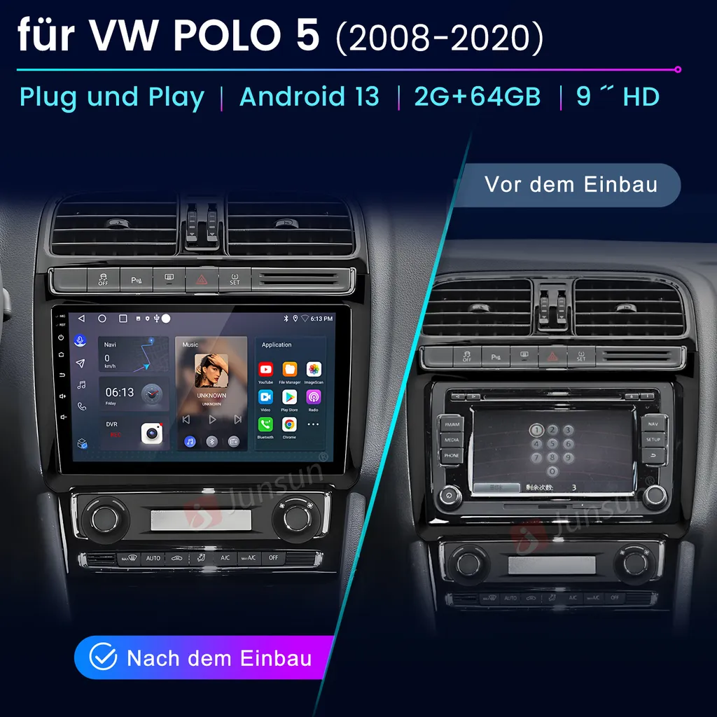 Navigatore 9" HD VW Polo 2008-2020 Android 13 Carplay Android Auto - 4