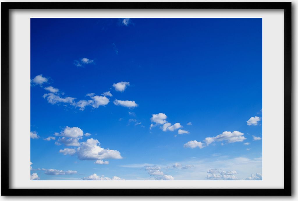 Bild 60x40 MDF-Rahmen, Wandkunst Wolken im Himmel