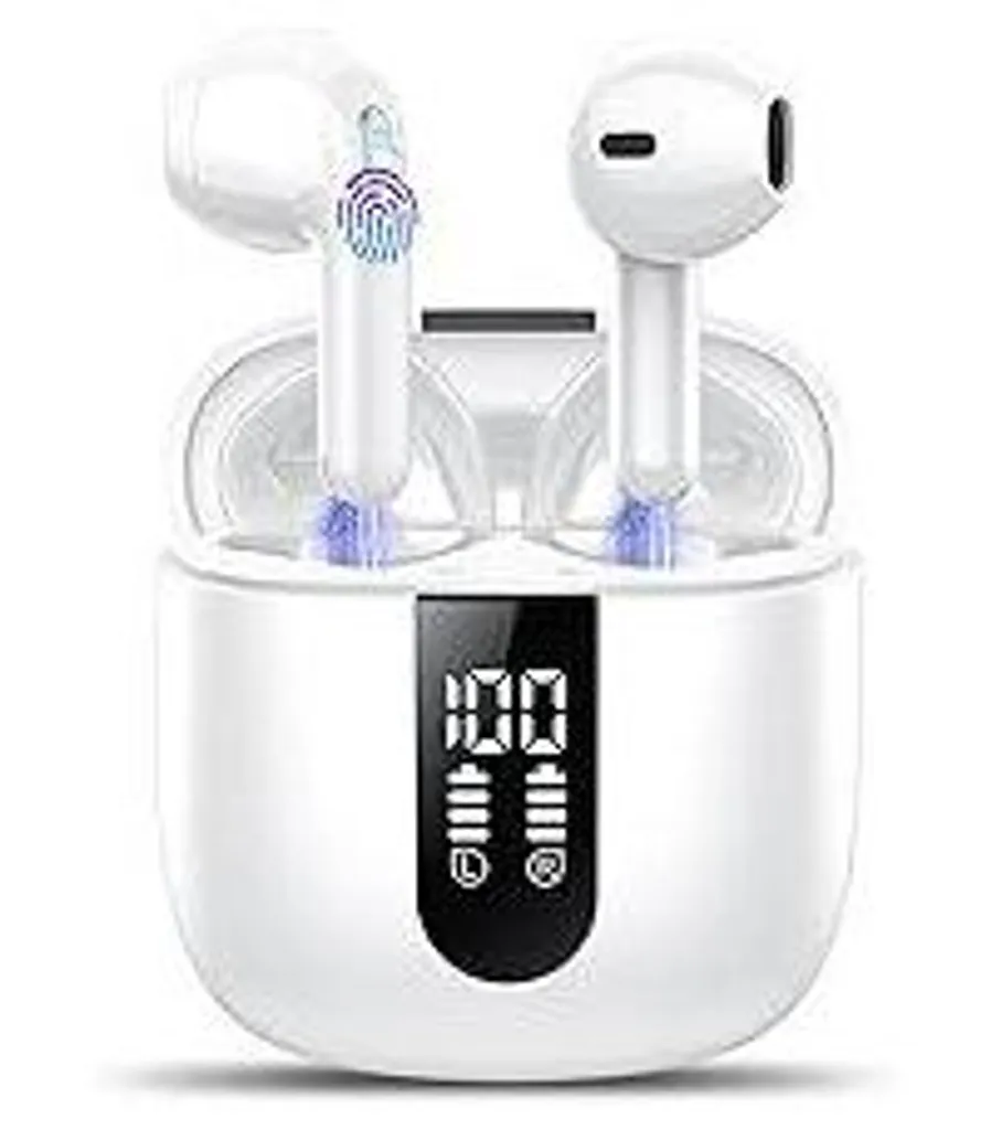 Cuffie Bluetooth, auricolari in-ear senza fili Bluetooth 5.4 Cuffie senza fili con 4 microfoni, 2025 Cuffie senza fili 50 ore ENC Earbuds con cancellazione del rumore Bassi profondi, auricolari impermeabili IP7, USB-C - 1