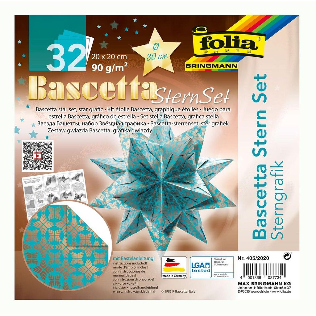 folia Faltblätter Bascetta-Stern 200 x 200 mm 90 g/qm 32 Produktbild 