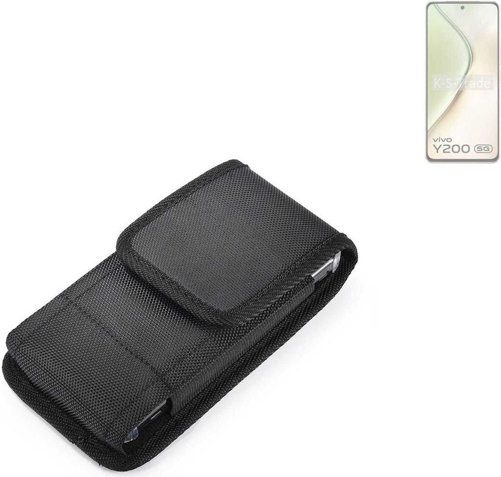 Holster Gürteltasche kompatibel mit Vivo Y200 5G V2343A Holster Gürtel Tasche wasserabweisend Handy Hülle Schutz Hülle Outdoor schwarz K-S-Trade