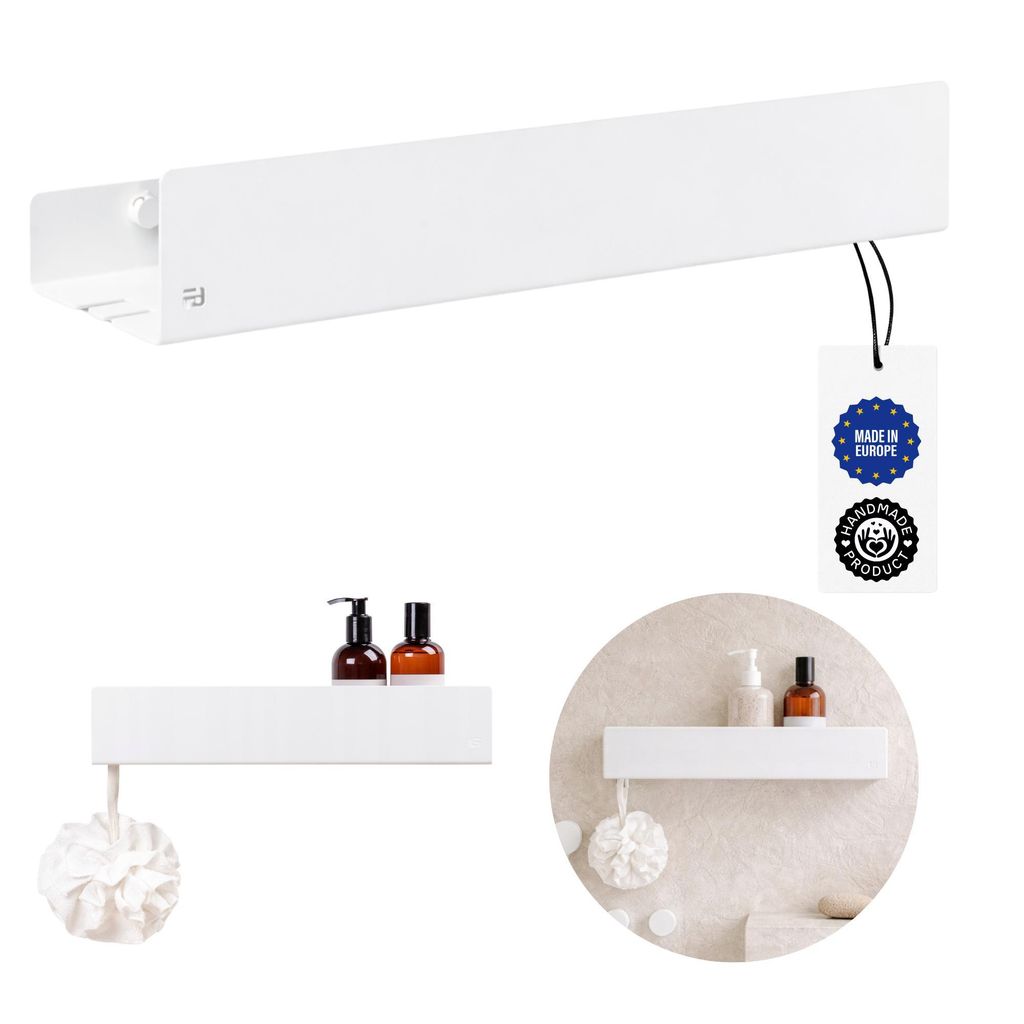 Duschregal 60 cm weiß Metall Wand Badregal rostfrei pulverbeschichtet stabil modern
