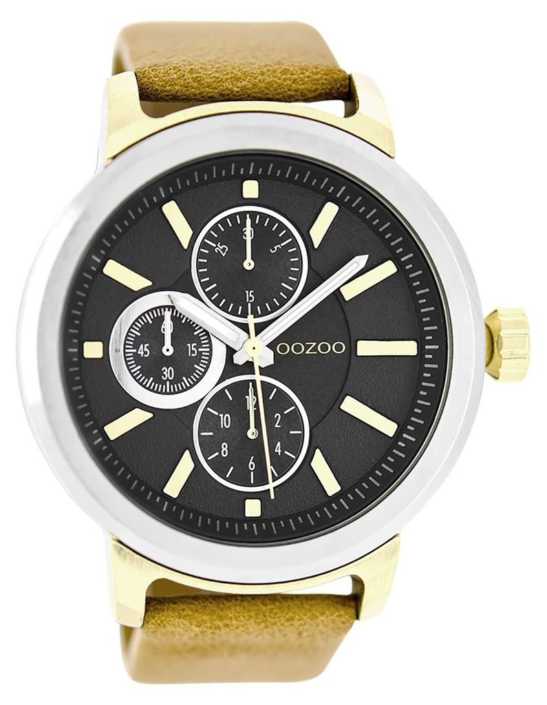 Oozoo Armbanduhr gelb Leder Timepieces Herren Analog-Quarzuhr UOC6065A