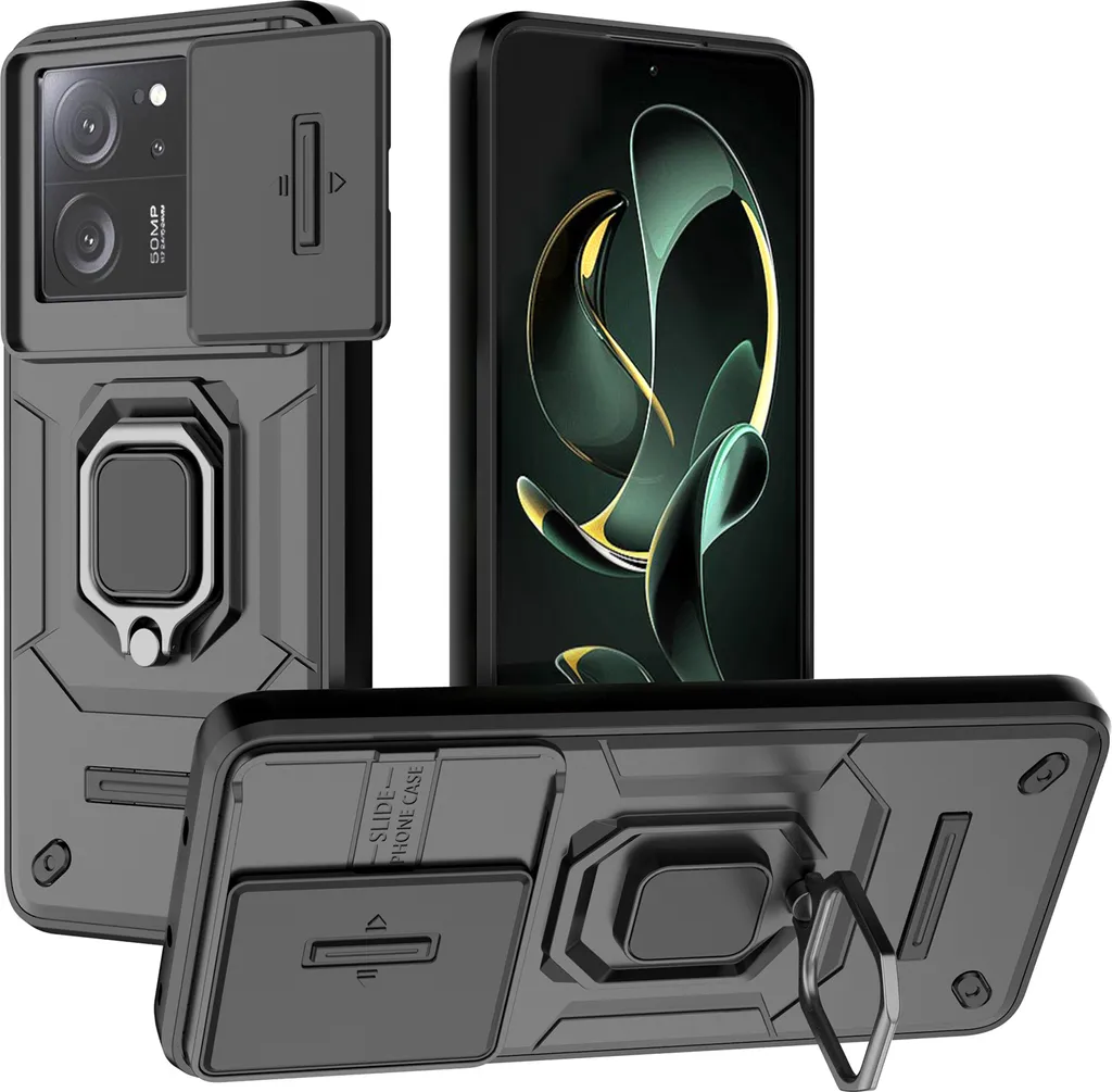 Offerta Cover Xiaomi 13T Pro / Redmi K60 Ultra: Rugged Nera con Anello