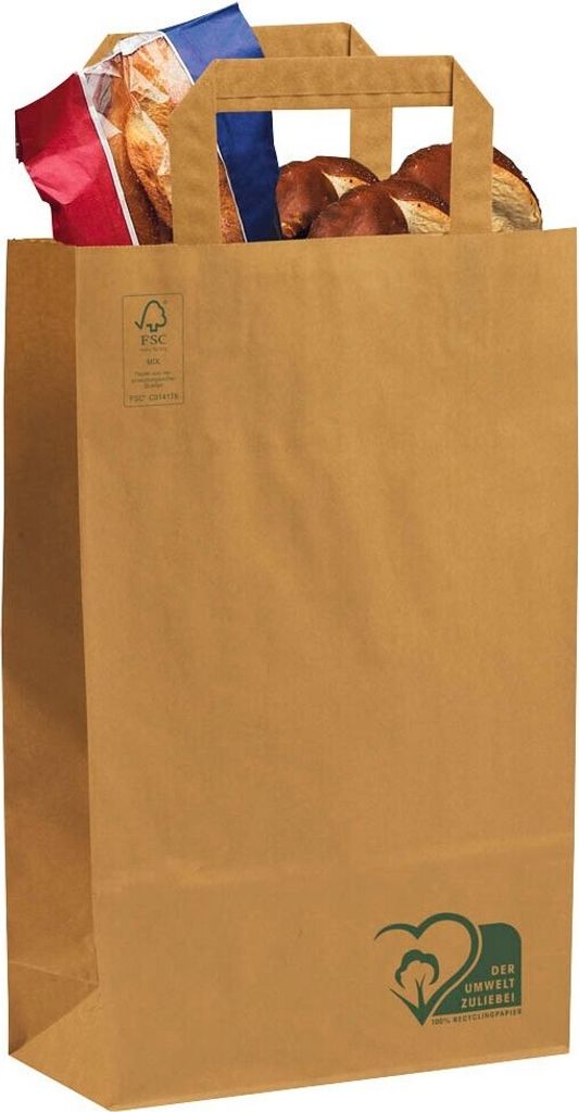 50 VP Papier-Tragetaschen braun 22,0 x 36,0 cm