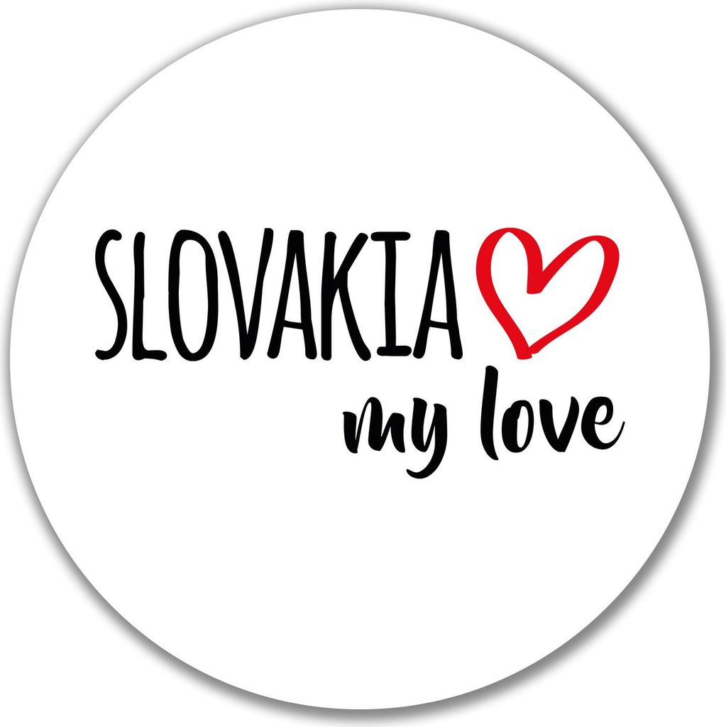 Huuraa Aufkleber Slovakia my love 10cm rund Sticker Geschenkidee