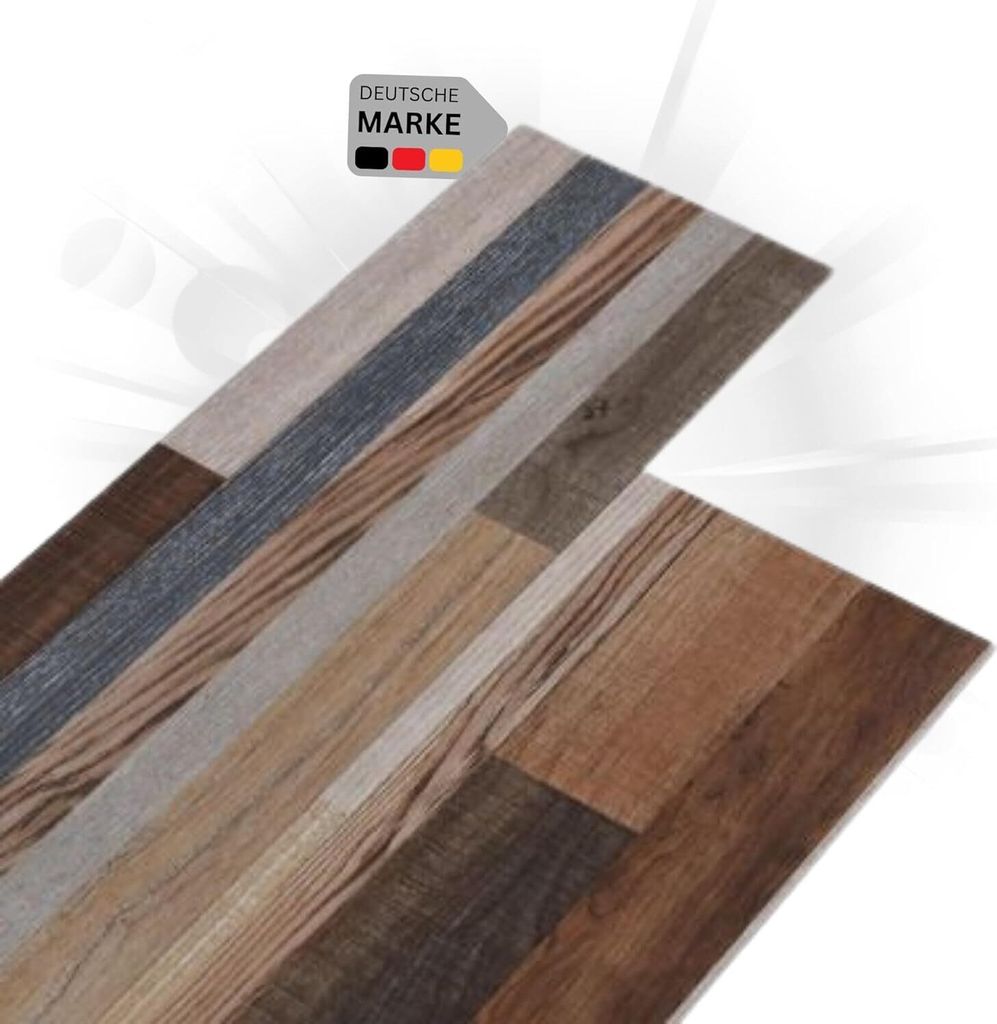 DELUKE Laminat Dielen PVC selbstklebend wasserfest | 2mm Stärke, Rutschfest | Vinyl Bodenbelag Laminatboden Nachbildung-Dielen Fußbodenlaminat ...