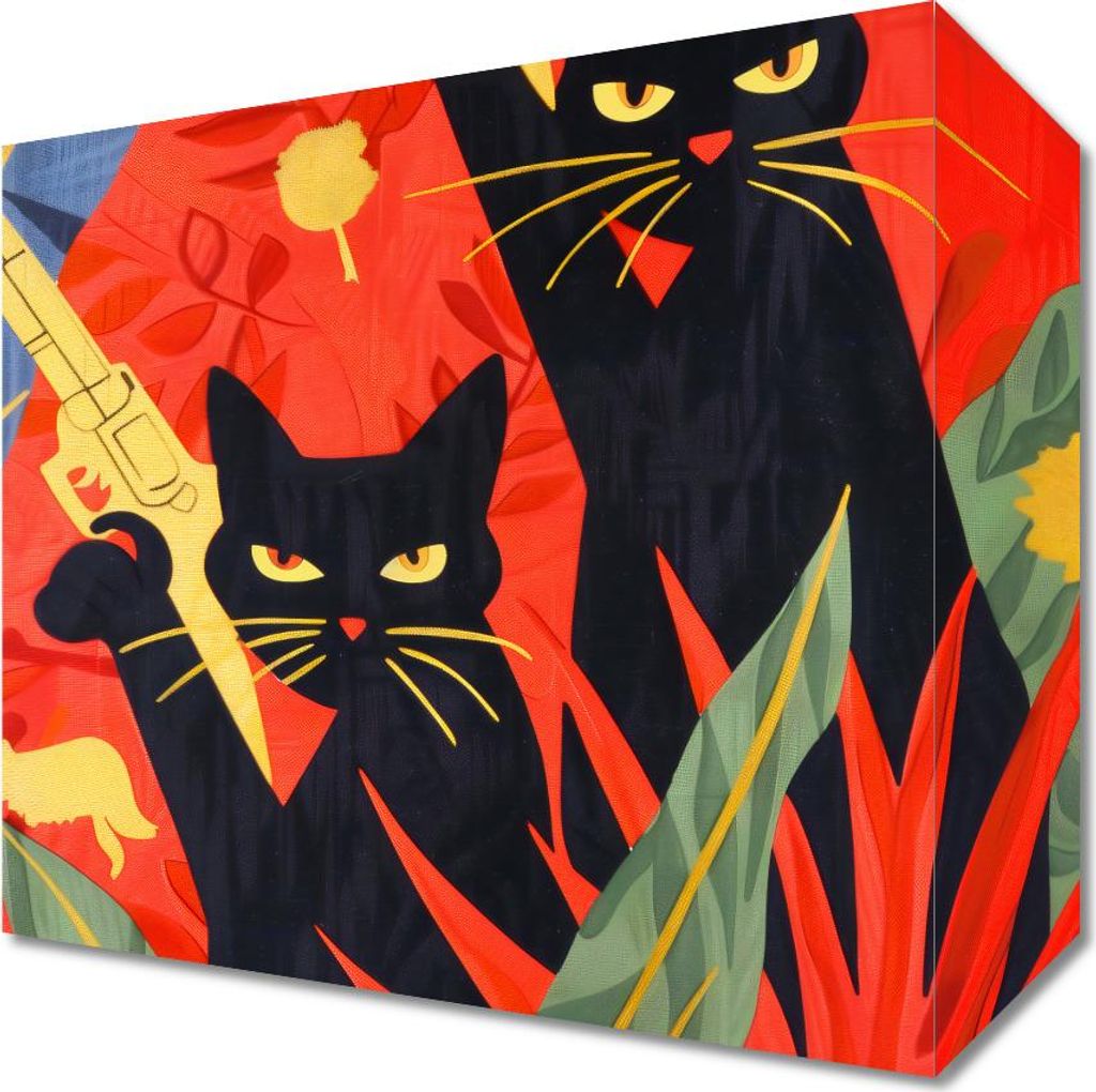 Bild 20x20cm Dschungel in Nachtfarben