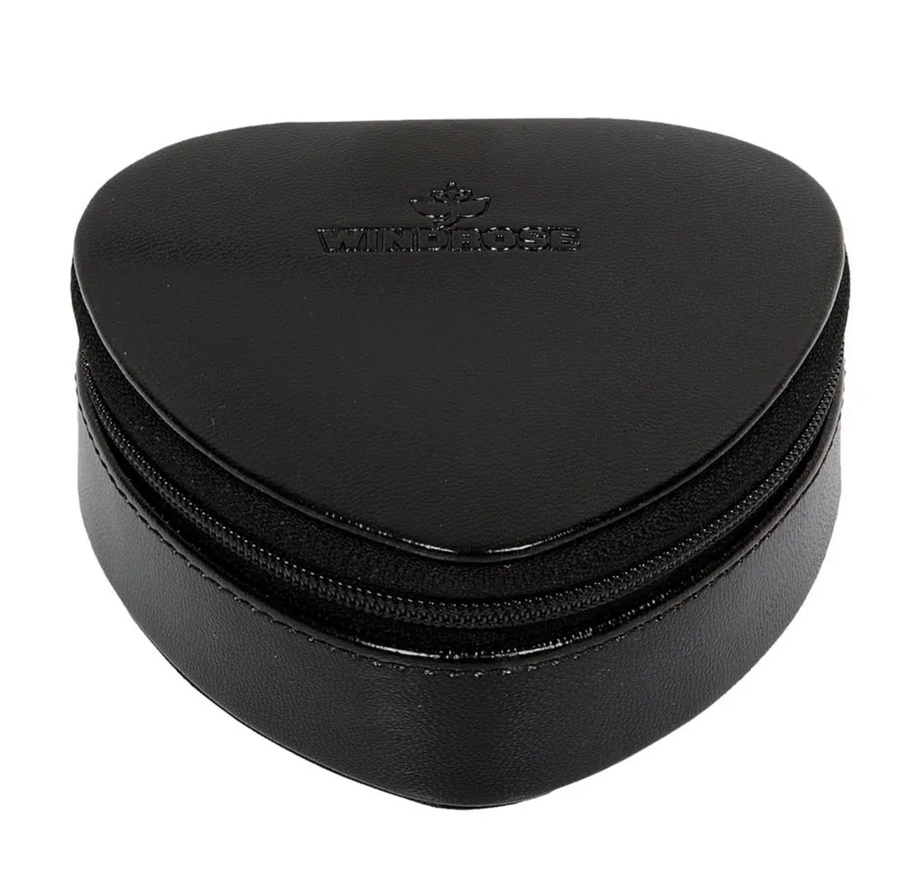 WINDROSE Merino Moda Herzdose Black - Boîte à bijoux cœur en cuir noir