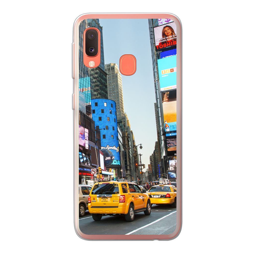 MuchoWow Handyhülle Schutzhülle Hülle für Samsung Galaxy A20e New York - Taxi - Gelb Silikon Softcase Handy Hülle - Abdeckung