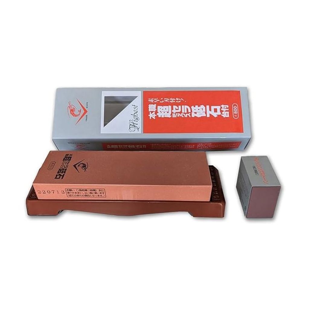 Ambrogio Sanelli - Naniwa - Chocera Pro Stone - Splash&Go Professioneller Messerschärfer - Halter und Körnung Nr. 800