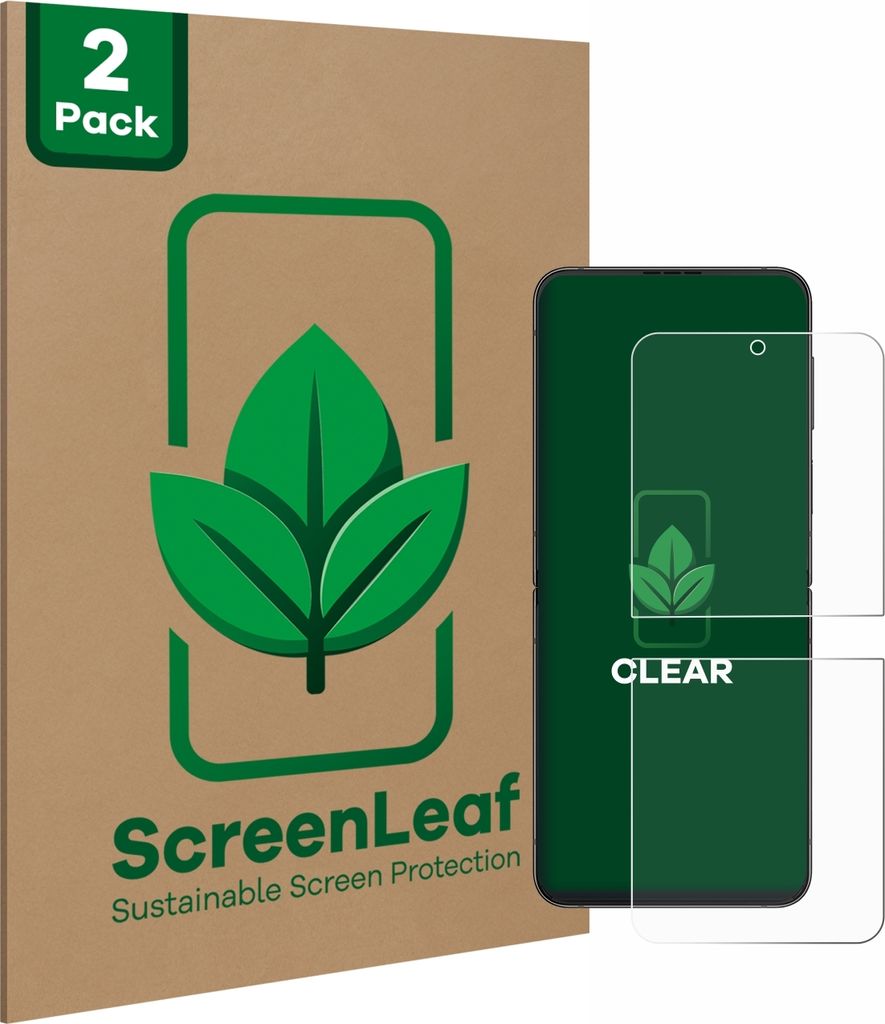 2x ScreenLeaf Schutzfolie für Samsung Galaxy Z Flip 4 nachhaltiger Displayschutz Display Schutz Folie Klar Transparent