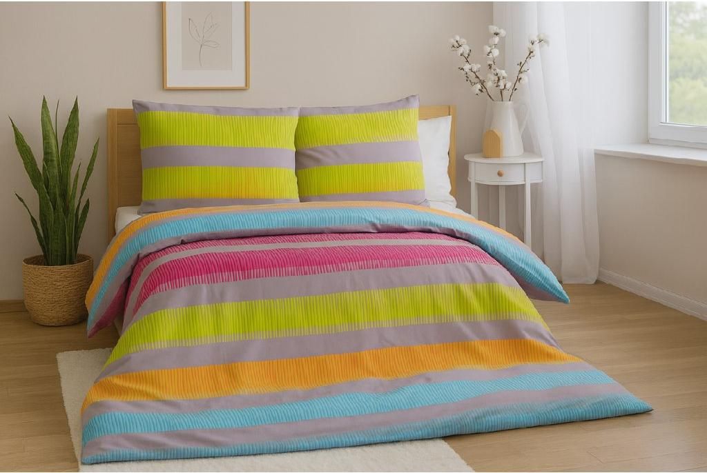 PolyBaumwolle-Bettwäsche für 2 Betten ELLE, bunt Bettwäsche-Dimension: 2 Stk 70 x 90 cm | 2 Stk 140 x 200 cm