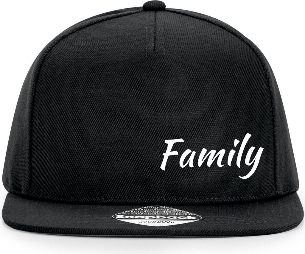 Huuraa Cappy Mütze Family Schriftzug Black Polyester Snapback Kappe Geschenkidee