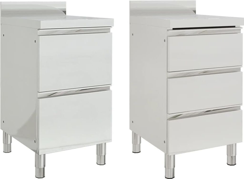 2024 Moderne Servierwagen Gastro-Küchenschränke 2 Stk. Edelstahl 389950