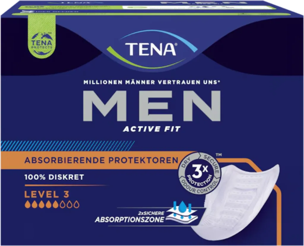 Tena Men Active Fit Niveau 3 Protection Incontinence Absorbante et Fine