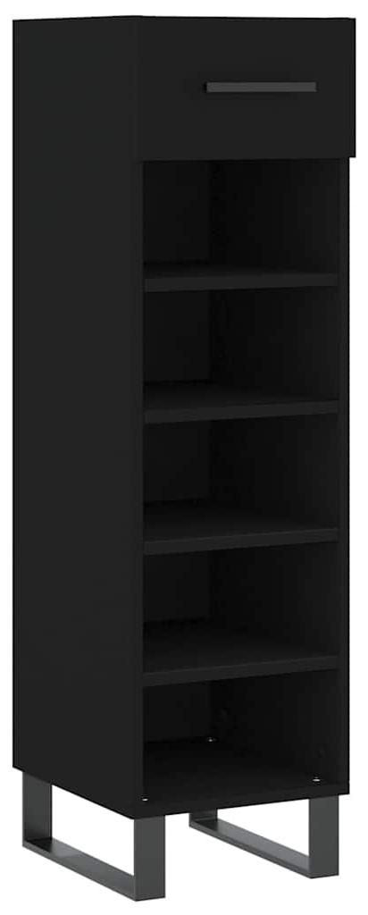 vidaXL Skriňa na topánky čierna 30x35x105 cm Materiál drevo Obrázok produktu 