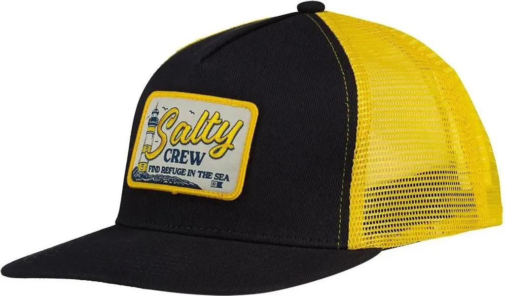 Salty Crew Ashore Casquette Trucker Jaune avec Filet Respirant et Patch