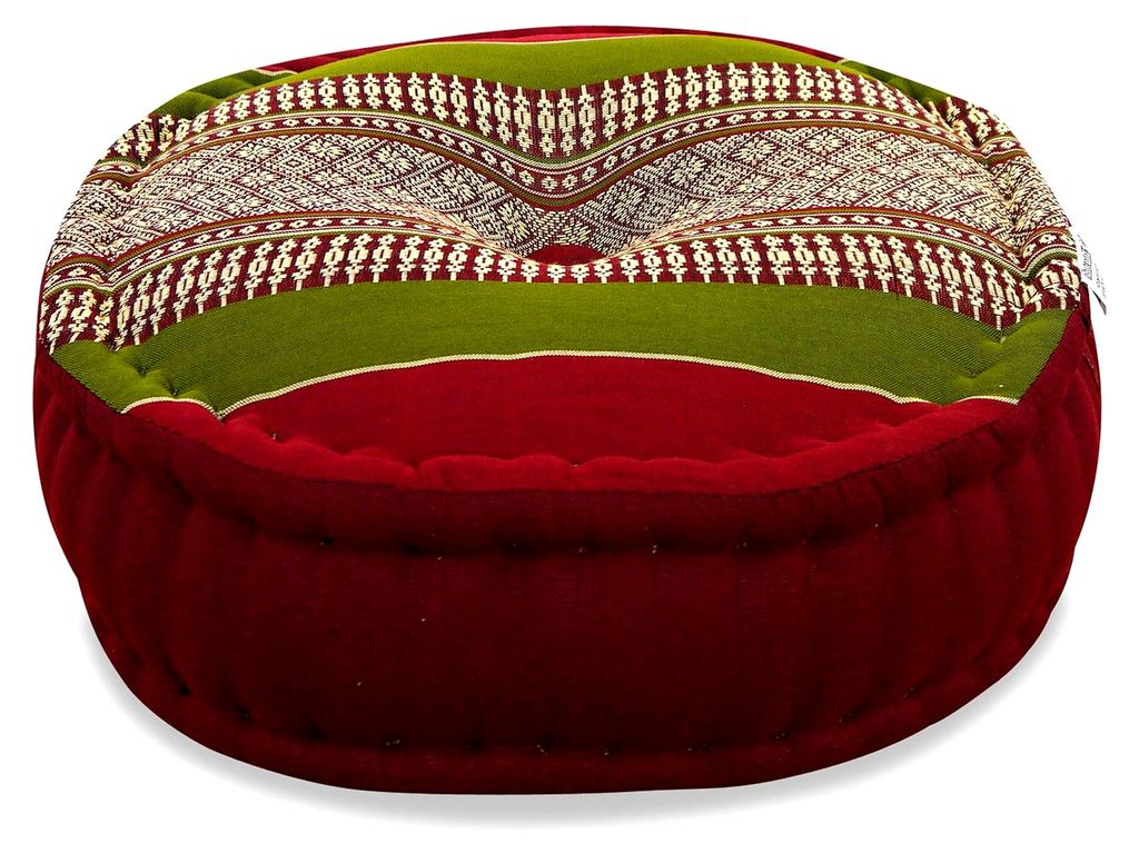 Meditationskissen - Ø 38x15cm - Yogakissen mit Kapokfüllung, Pouf, rundes Bodenkissen für Yoga und Zen Meditation, Zafukissen für Garten und Ba...