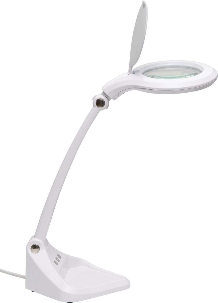 MAUL Lupenleuchte MAULiris LED 6.500 K dimmbar Standfuß weiß