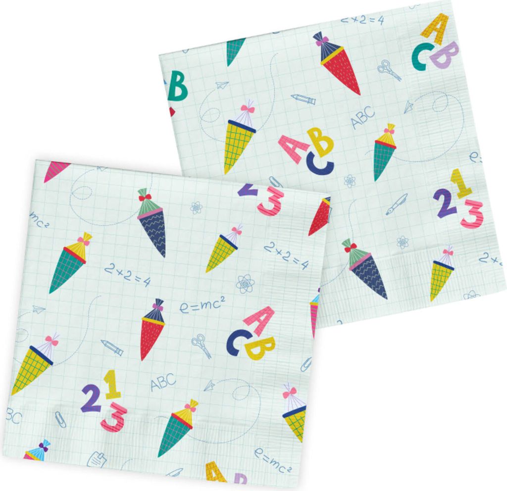 20 Einschulung Servietten 33cm Produktbild 