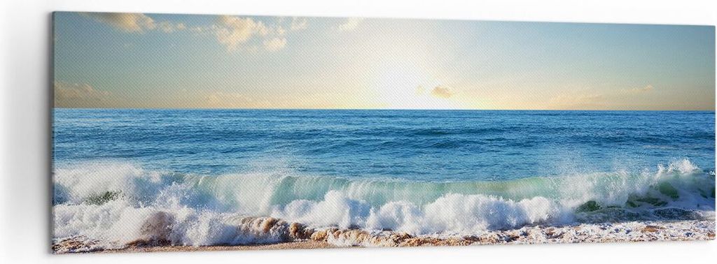 Bild auf Leinwand - Leinwandbild - Meer Ufer Wasser - 160x50cm - Wand Bild - Wanddeko - Wandbilder - Leinwanddruck - Bilder - Kunstdruck - Wanddeko...