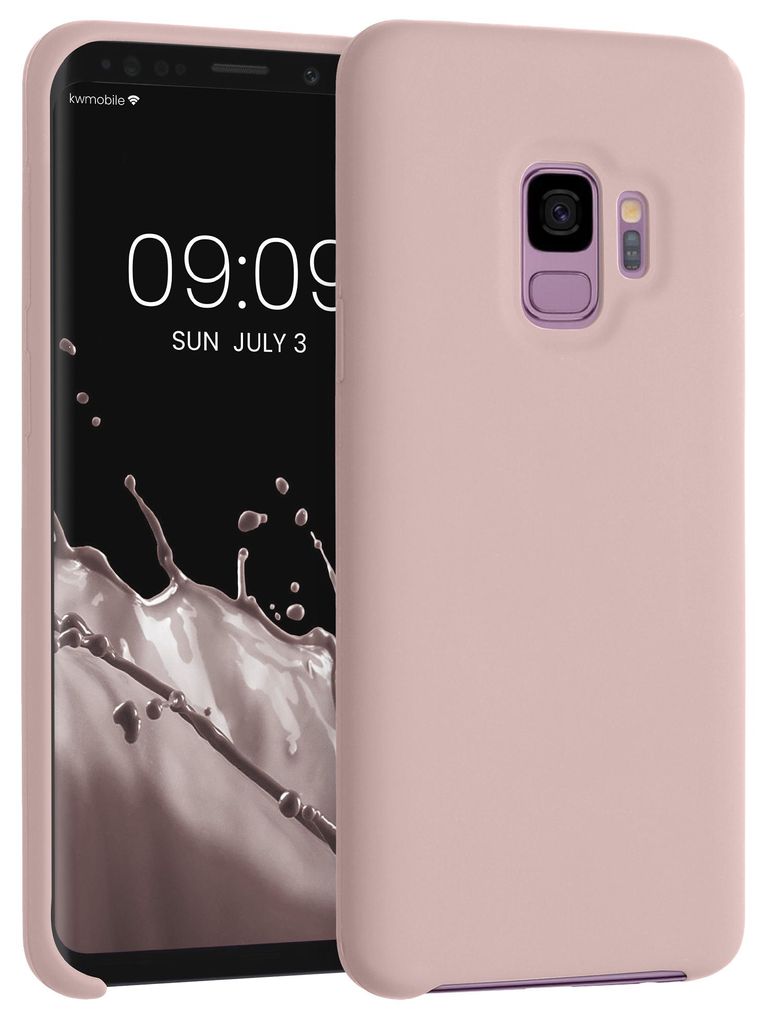 kwmobile Handyhülle für Samsung Galaxy S9 Hülle - Case Silikon - Kabelloses Laden - Schutzhülle Cover in Hellrosa matt