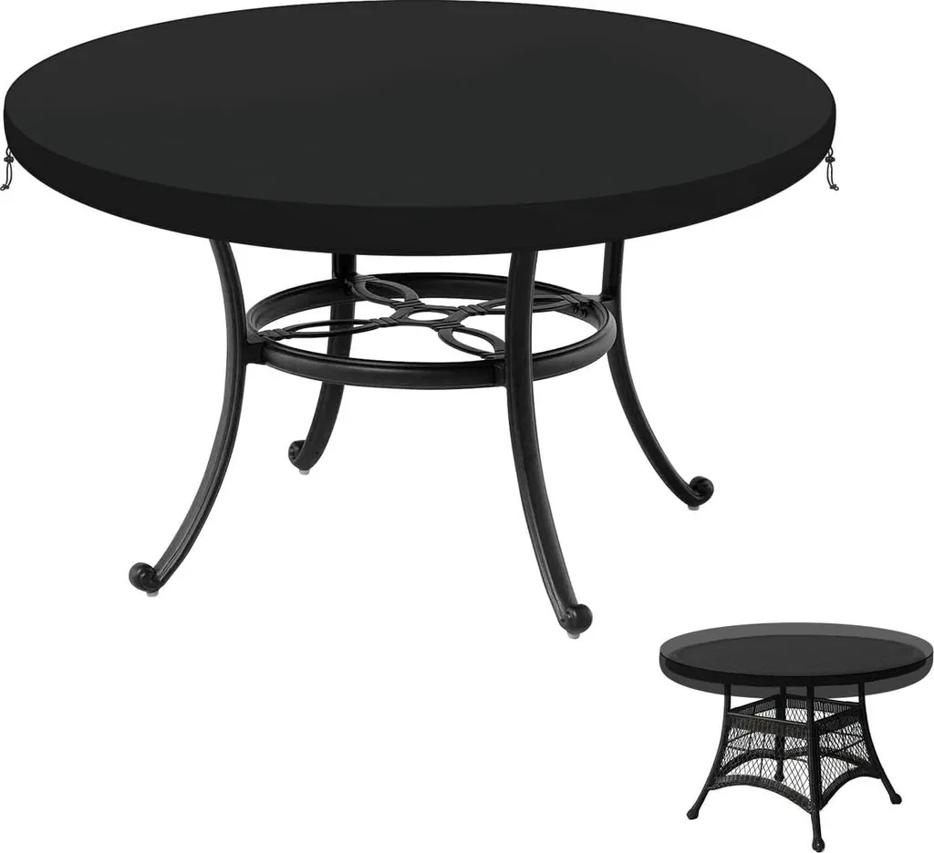 Housse de table de terrasse étanche 122 cm bâche de protection jardin
