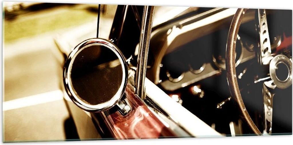 Bilder auf glas - Auto Seite Rad - 120x50cm - Glasbilder - Wandbilder - Kunstdruck - zum Aufhängen bereit - Wanddekoration aus Glas - Glas Bilder ...