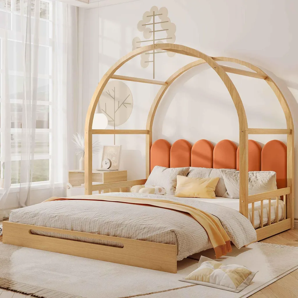 Lit de jour extensible pour enfant style princesse avec cadre robuste
