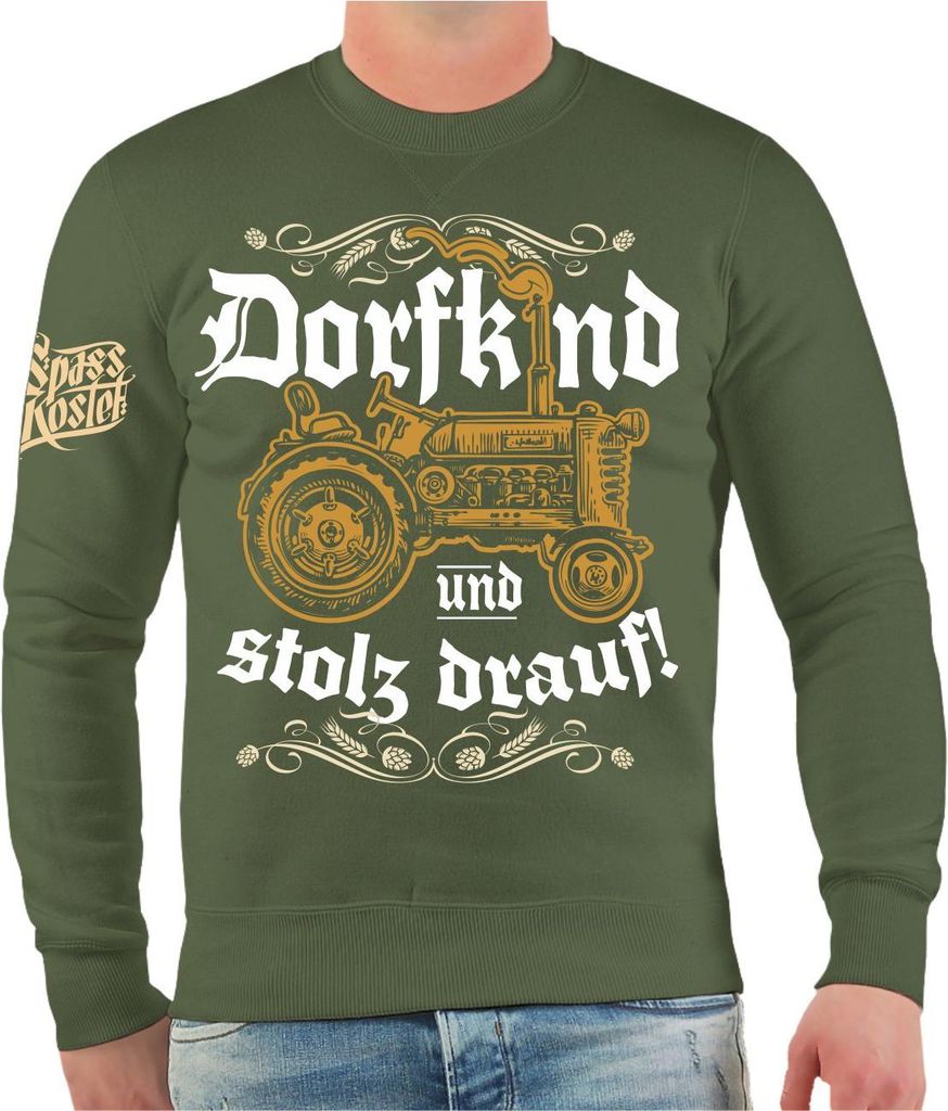 Herren Sweatshirt Dorfkind und Stolz darauf