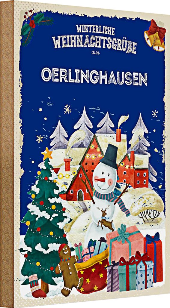Holzschild Weihnachtsgrüße aus OERLINGHAUSEN 20x30cm