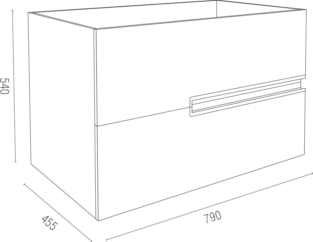 Meuble sous vasque 80cm chêne foncé et vasque céramique blanche - 5