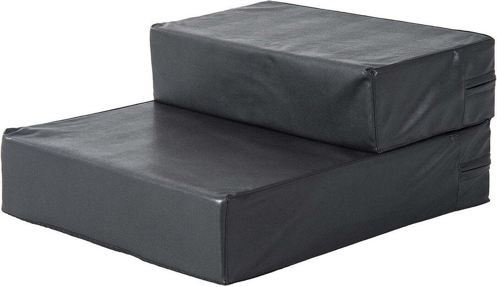 Thuisxl Paw Paws Lit pour chien et marchepied 2-en-1 noir Image du produit 
