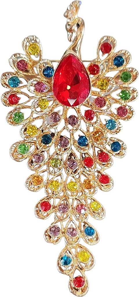 Brosche für Damen, Retro-Pfauenform, Strass-Dekor, rutschfest, verschleißfest, für Anzug, Mantel, Kragen, Hut, Schal, Dekoration, Kleidungsnadel...