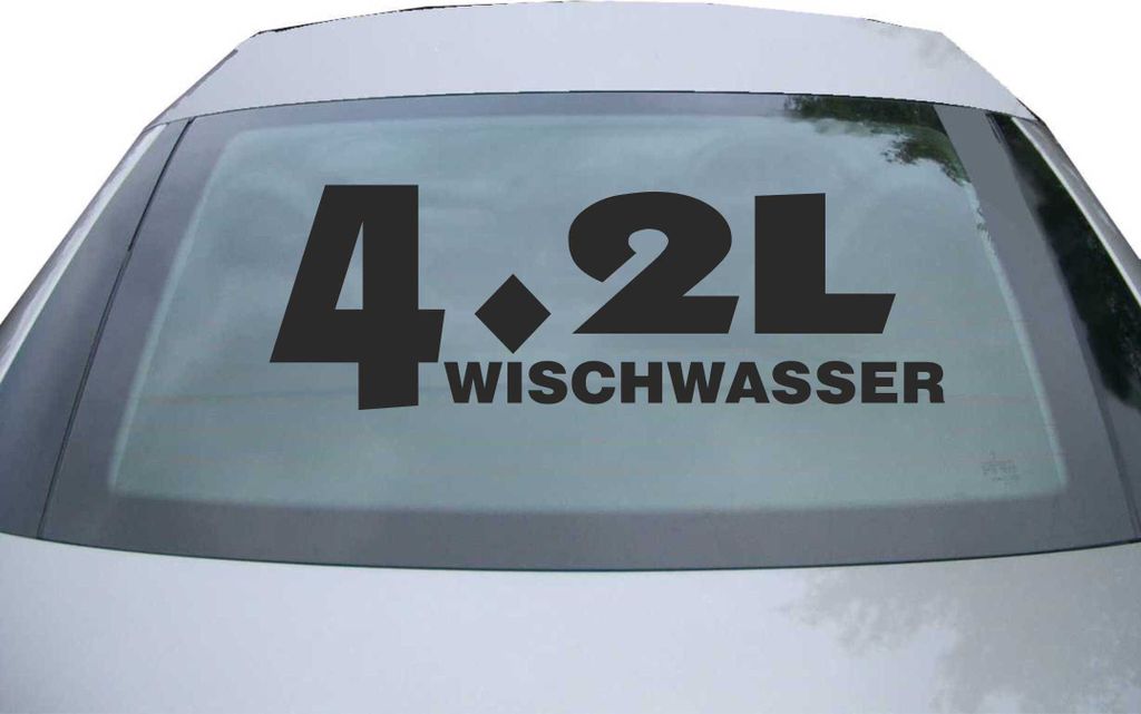 Indigos UG - Aufkleber Heckscheibe & Motorklappe DE2040 - schwarz - 600x200 mm - Wischwasser - Auto Scheiben Fenster Heckklappe Tuning Racing JDM -...